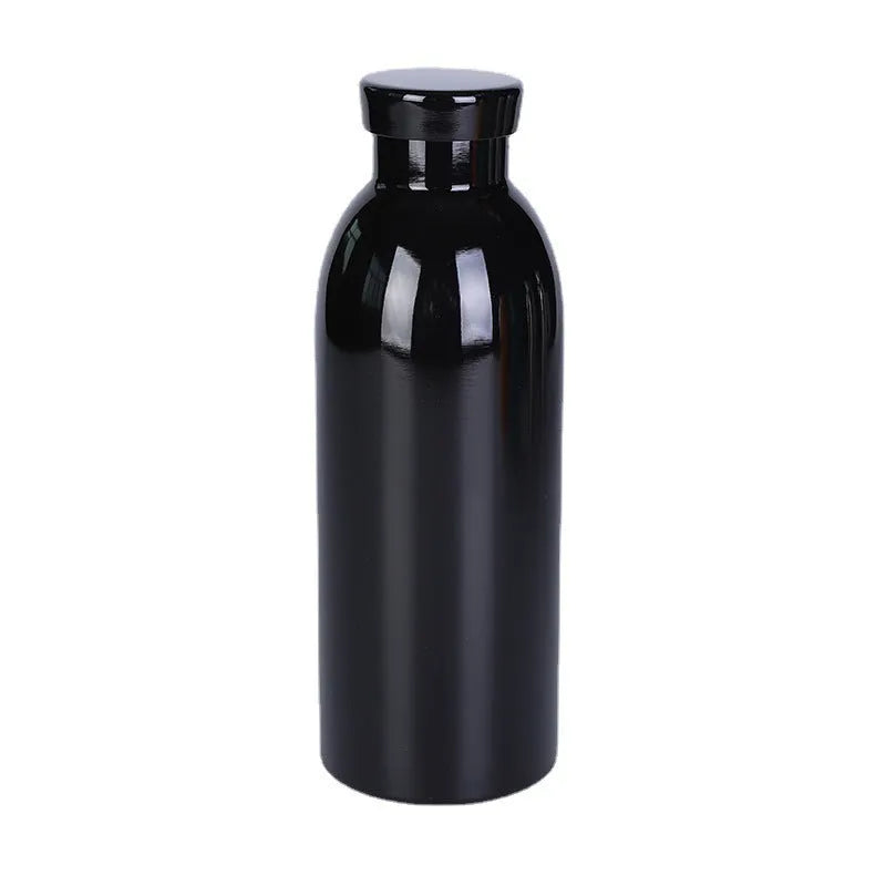 304 stainless steel double-layer vacuum insulated milk bottle 500ml small mouth tumbler in black finish portable outdoor