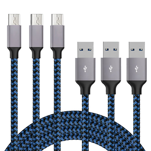 Braided Android fast charging cable in black and white colour with Micro USB connector