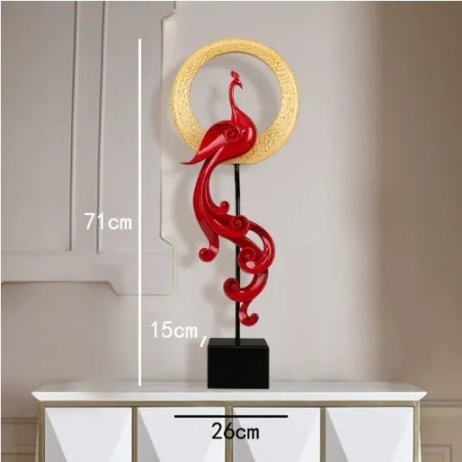 Resin Phoenix ornament in European style with detailed moulded design