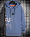 Hip hop alphabet Korean hoodie for men polyester pullover long sleeve round neck casual