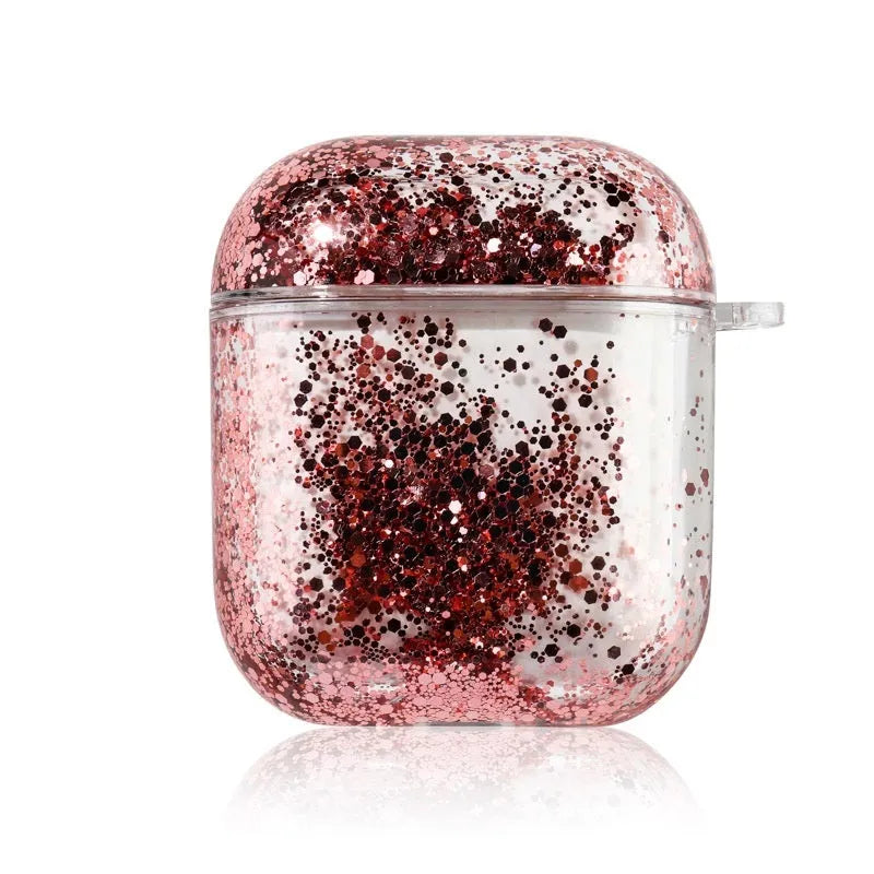 Quicksand earphone sleeve in blue colour with glitter effect for Apple AirPods Pro