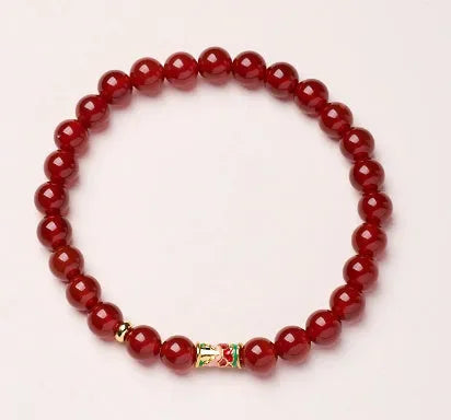 Tigereye small fish pendant handmade beaded bracelet with natural stone beads in 6mm size