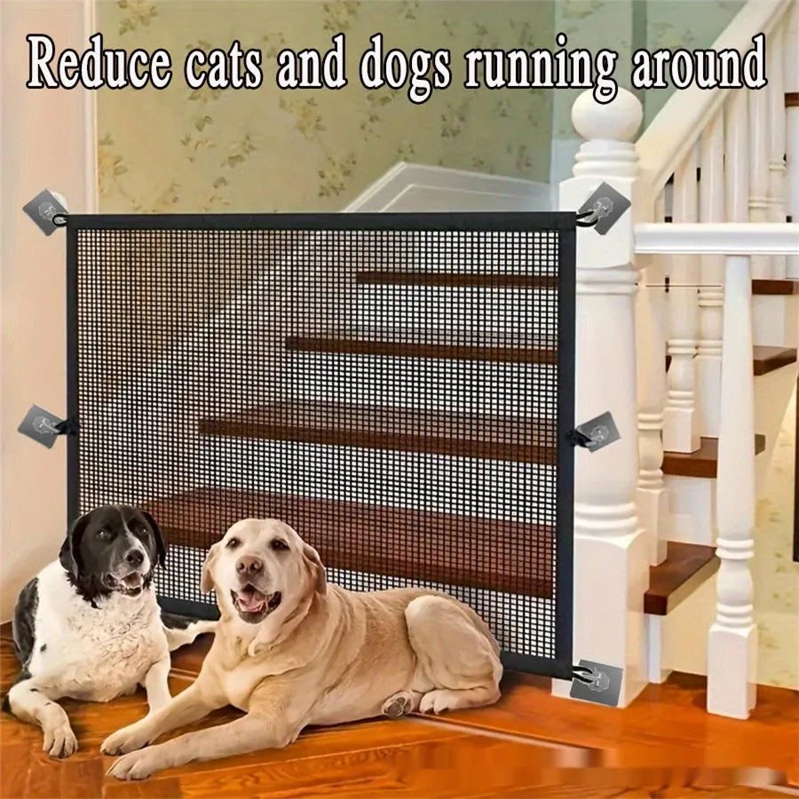 Black pet isolation hole-free net made of polyester and Oxford cloth, small size 110x72cm, for indoor and outdoor safety barrier