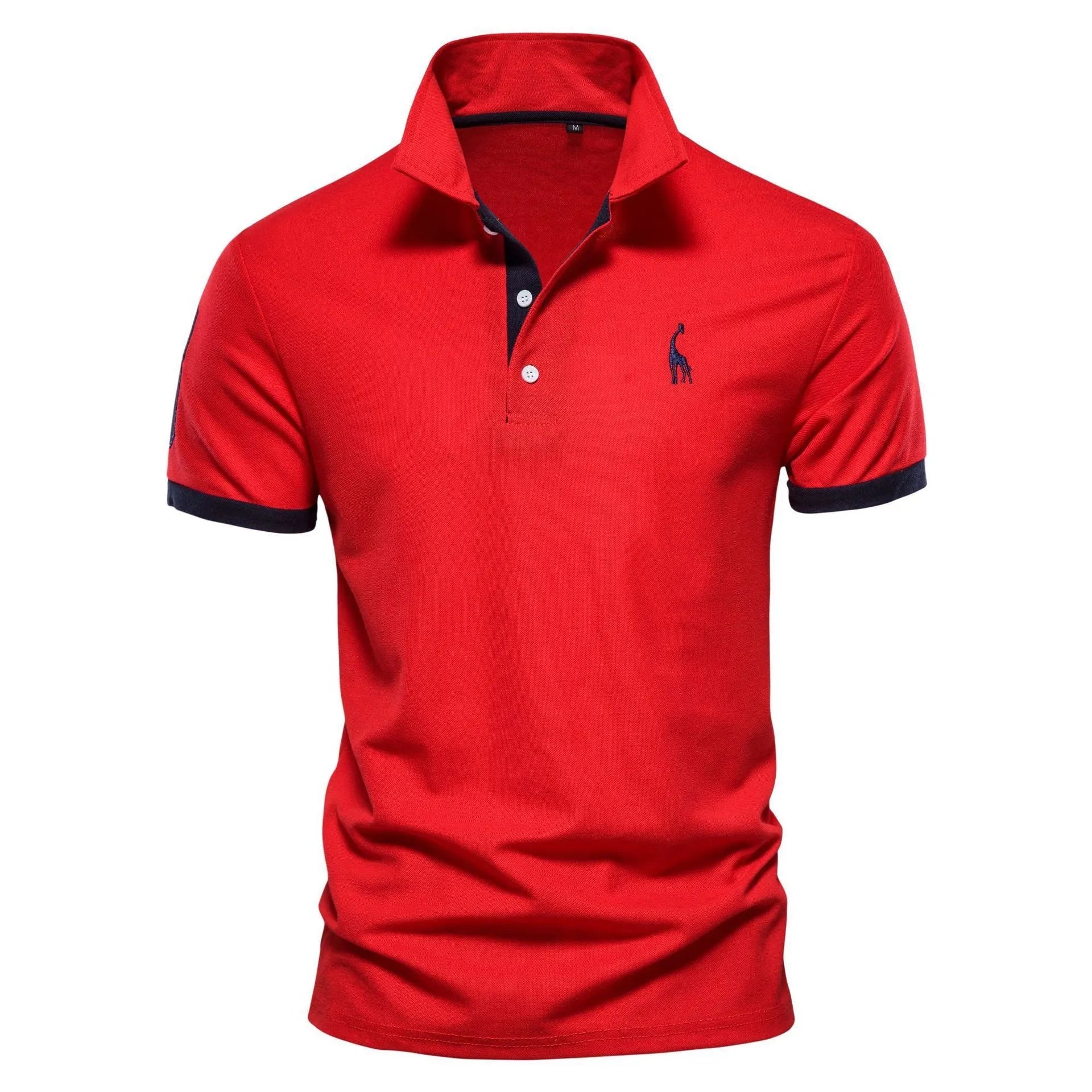 Men's slim fit short sleeve t-shirt with deer embroidery on chest, available in multiple colours.