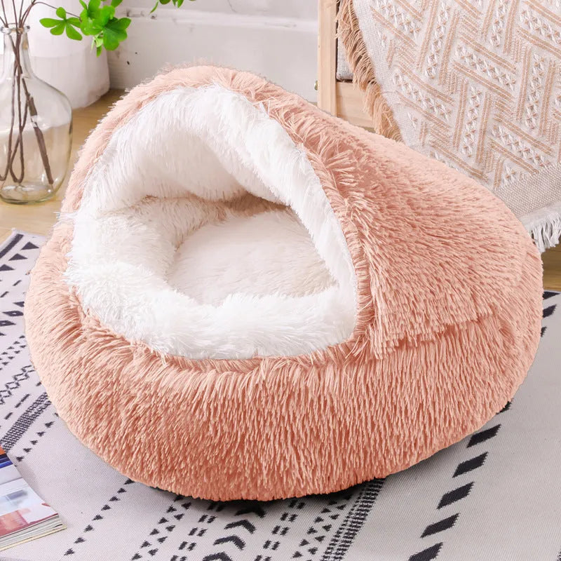 Waterproof cloth dog kennel in a semi-enclosed warm room design, shown in a gradient colour.