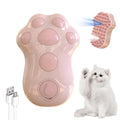 Blue self-cleaning cat steam brush with silicone bristles and rechargeable spray tank