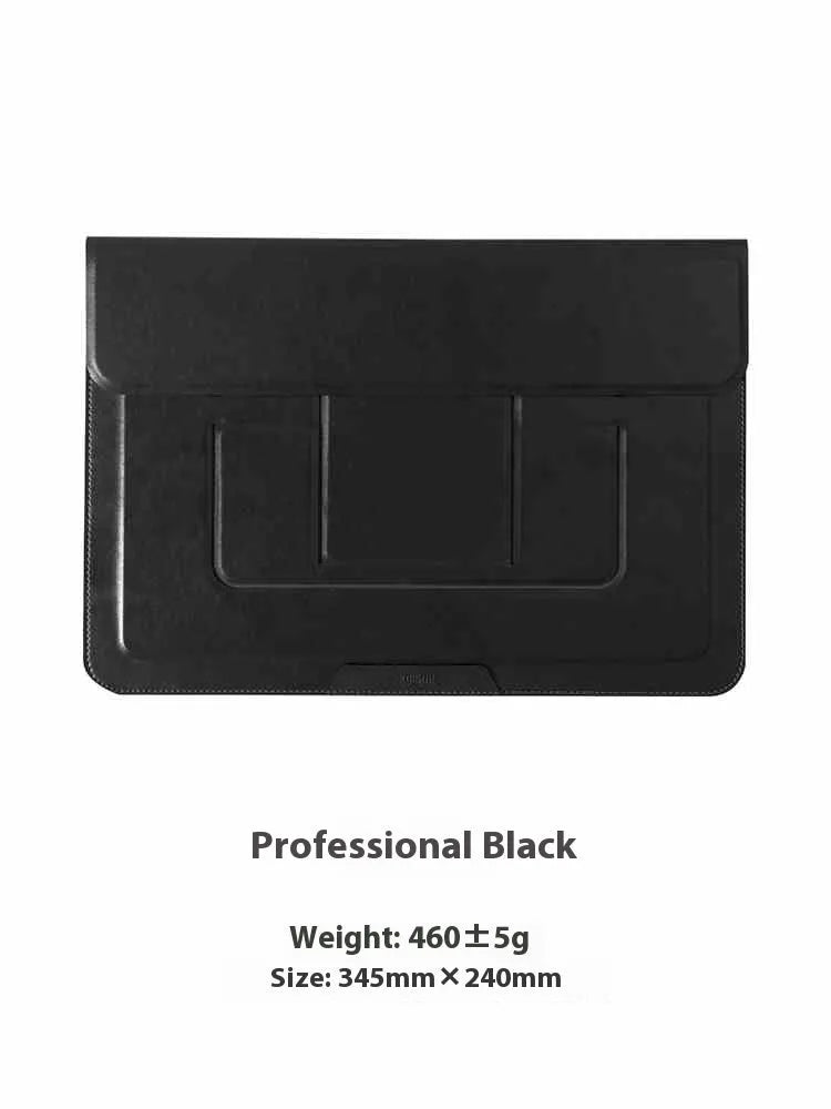 Brown laptop bracket bag with integrated adjustable stand for 13.3 inch notebooks