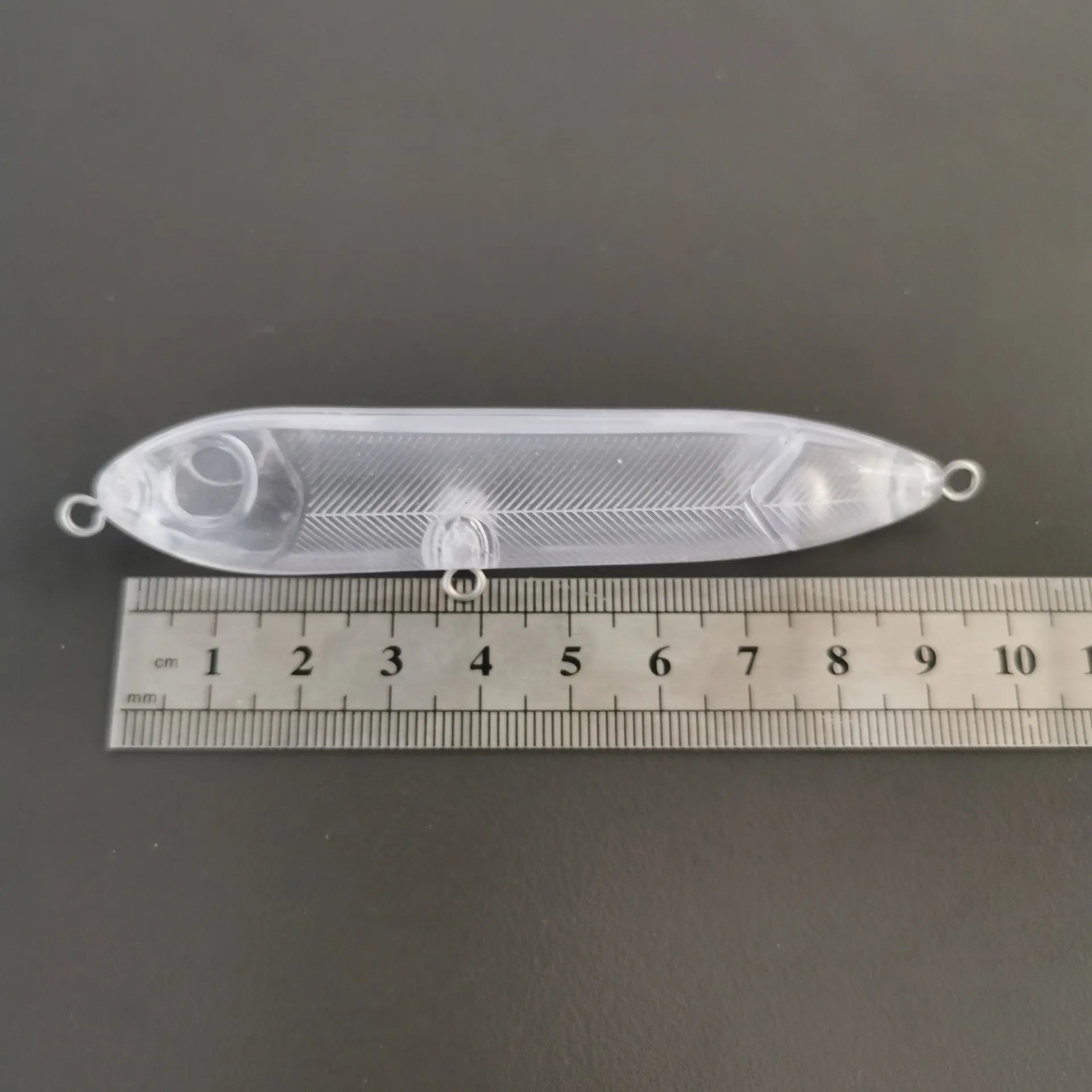 Transparent 9.5cm blank fishing lure body with 7mm eye for DIY bait building