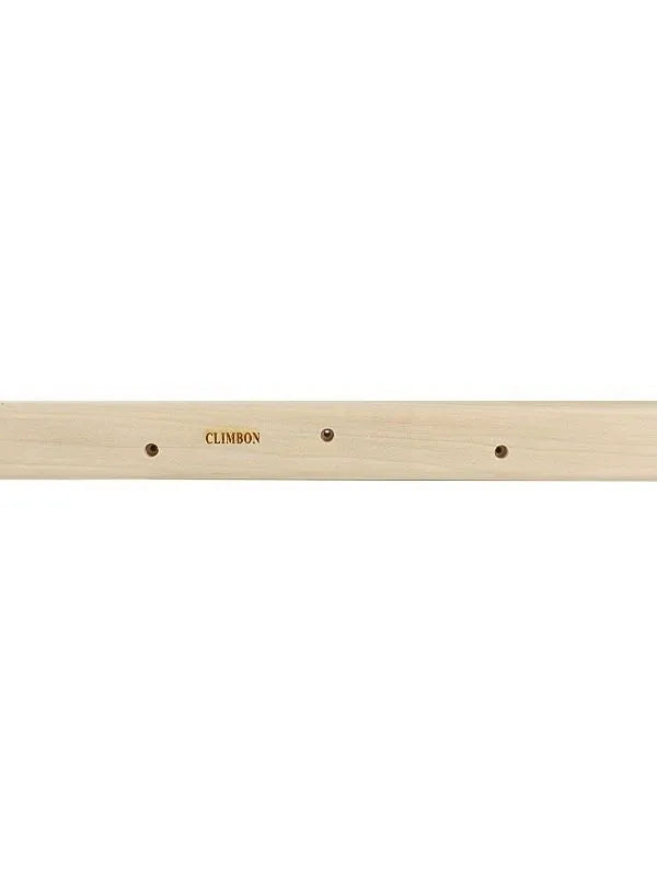 Set of three solid wood hangboards showing different lengths and ledge depths for grip strength training.
