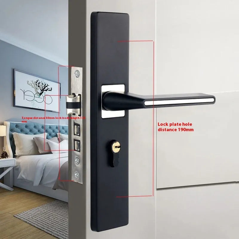Household indoor split magnetic door lock handle for timber doors with aluminium alloy construction