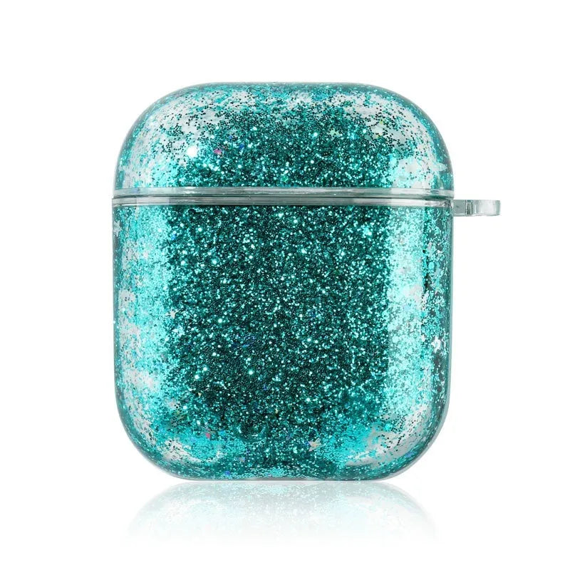Quicksand earphone sleeve in blue colour with glitter effect for Apple AirPods Pro