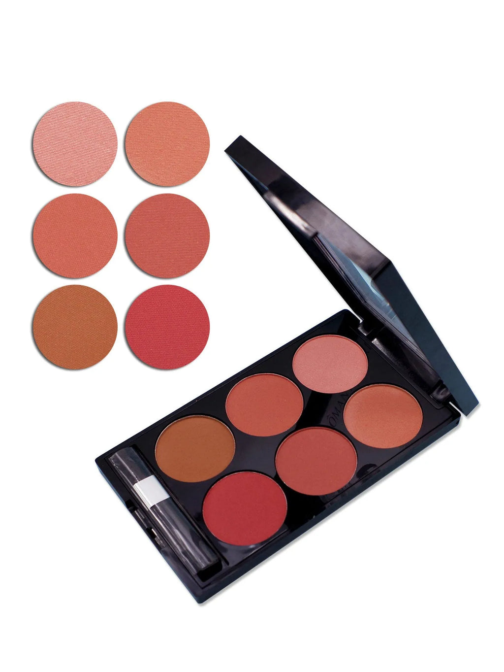 Six-colour blush palette in a 15g multicolour make-up tray for general skin types
