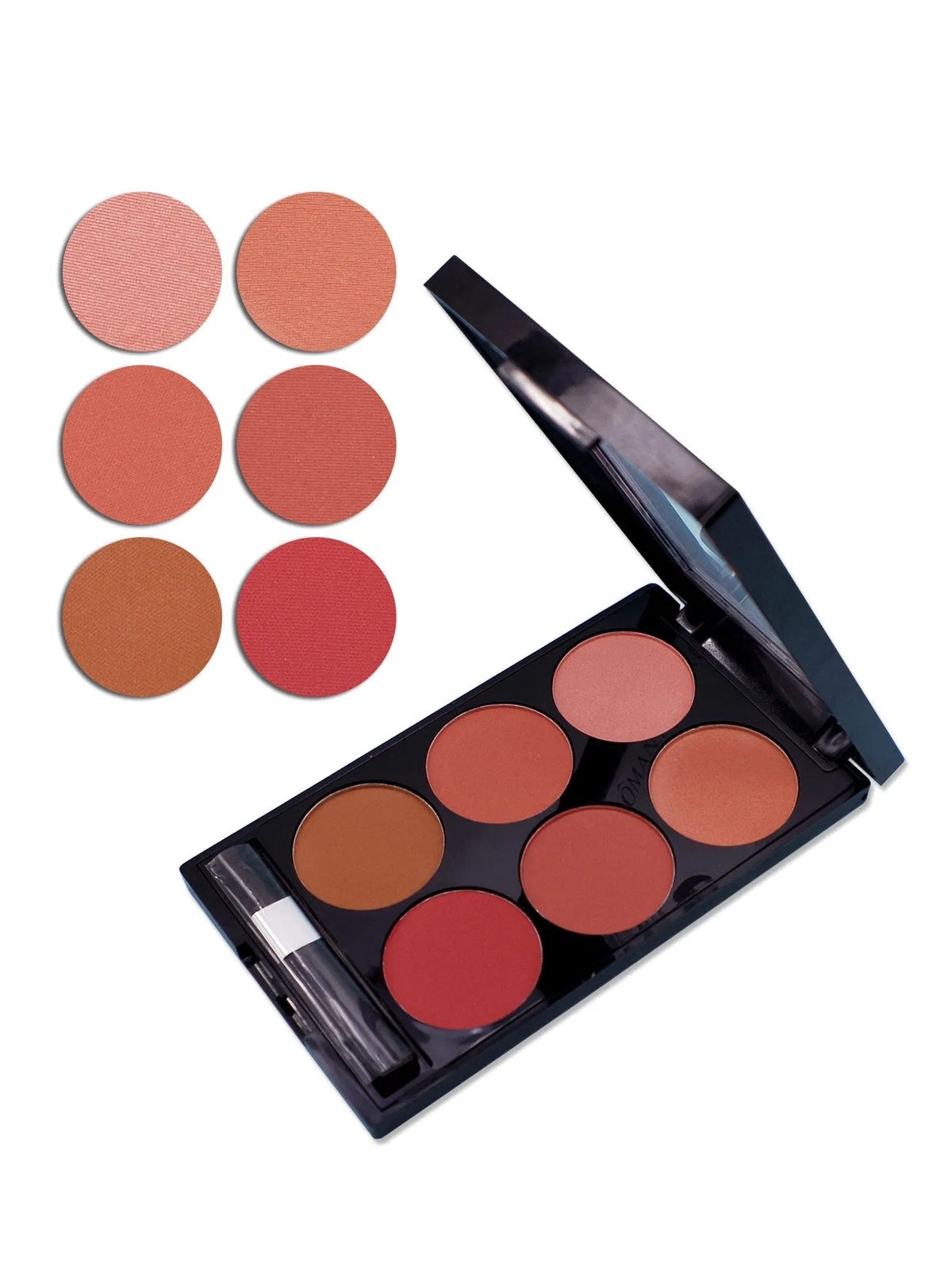 Six-colour blush palette in a 15g multicolour make-up tray for general skin types
