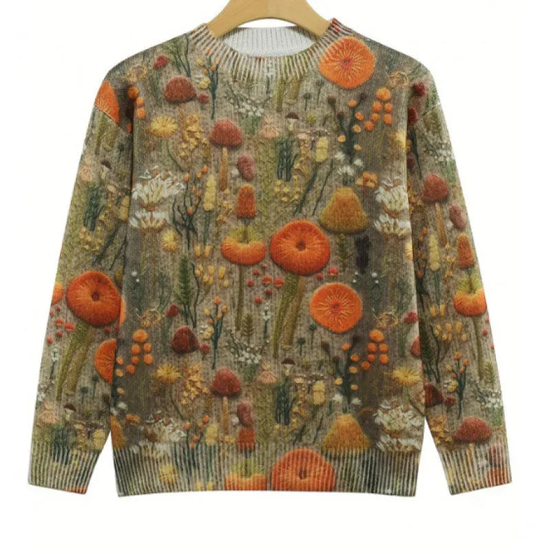 Little Flower digital printed round neck sweater in a colour from the YPM935 range.
