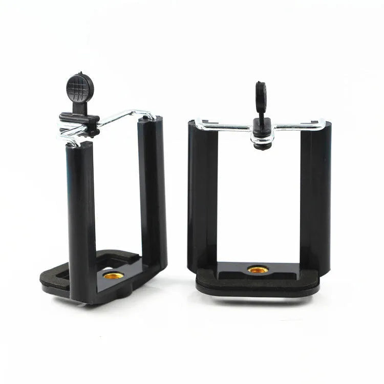 Black plastic U-clip car dashboard phone mount holder for universal smartphones.
