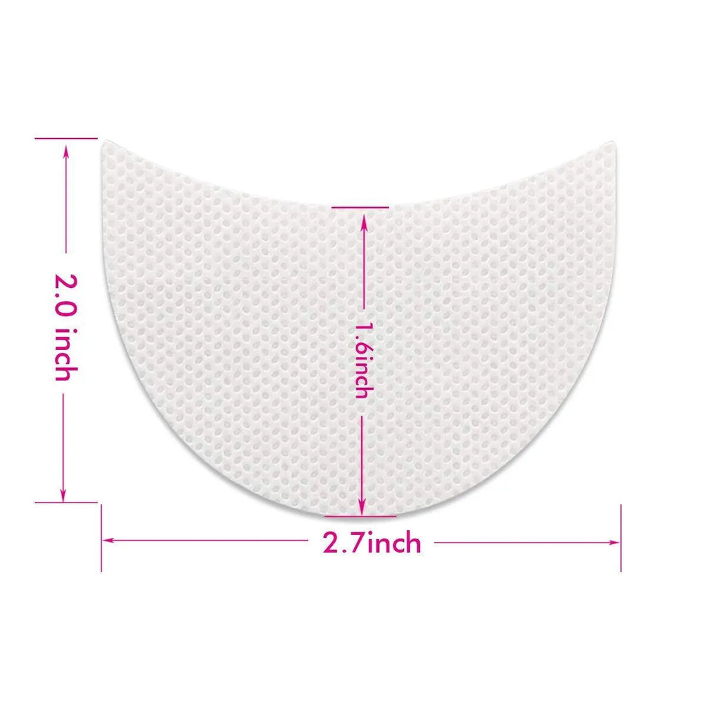 Half moon shaped disposable eyeshadow shields on a white background.