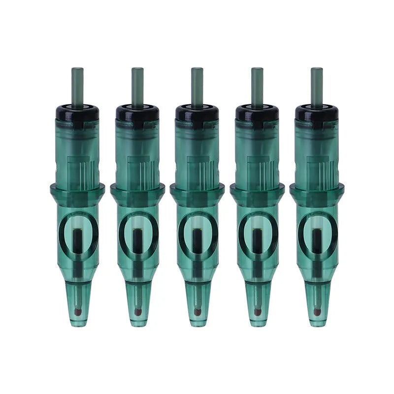 Tattoo drawing pen with needle system in multiple colours for line work and colour application