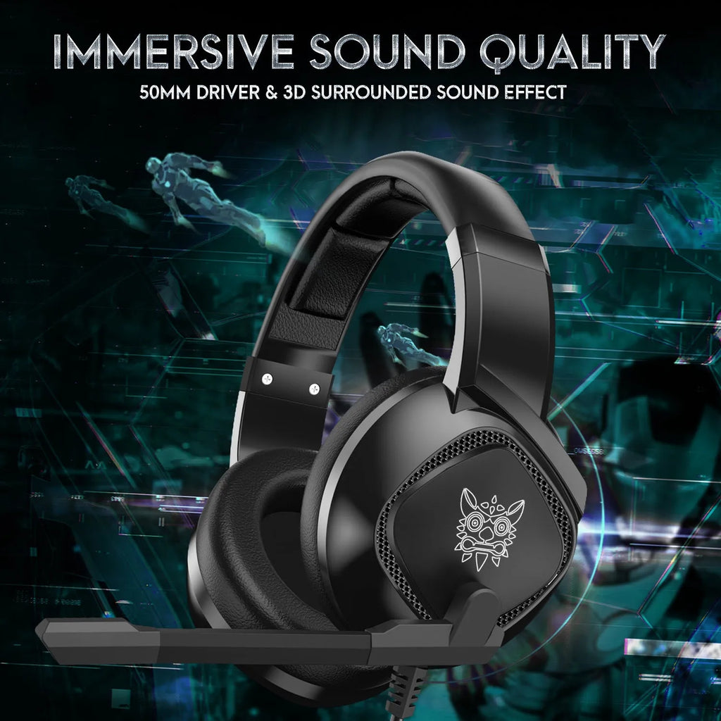 Wired gaming headset with RGB LED earcups, noise-reducing microphone and 3.5mm plug in black, grey or white