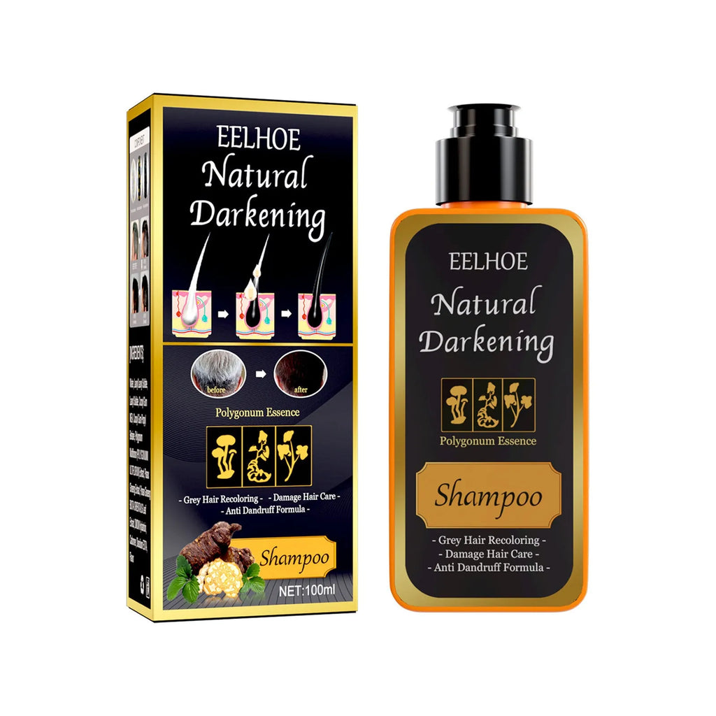 100ml box of Polygonum Multiflorum Shampoo for turning white hair black, anti-hair loss, and anti-dandruff.