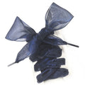 Wide transparent silk shoelaces in 13 colours including wine red, gold, and grass green