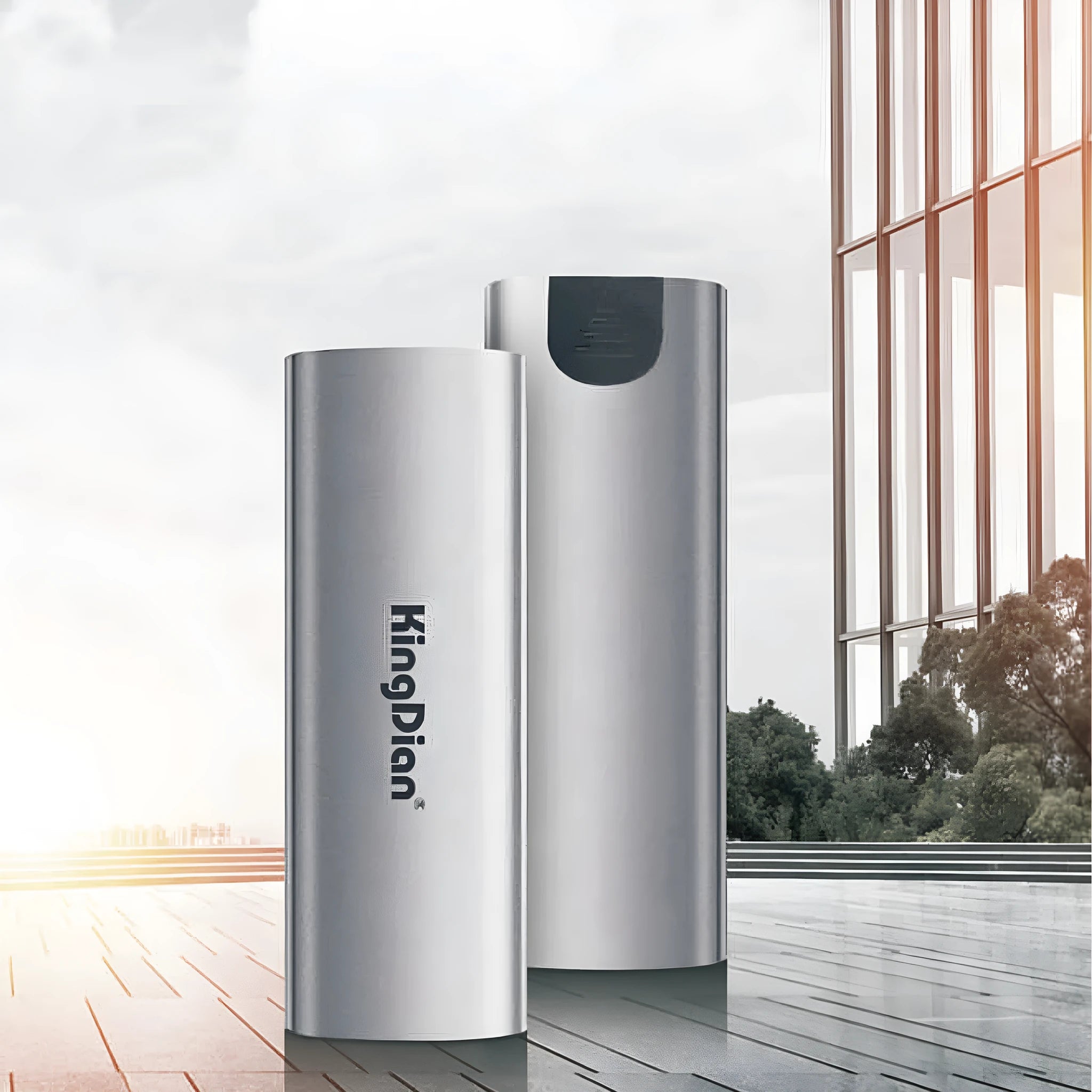 Grey USB 3.0 mobile SSD hard drive for direct smartphone connection