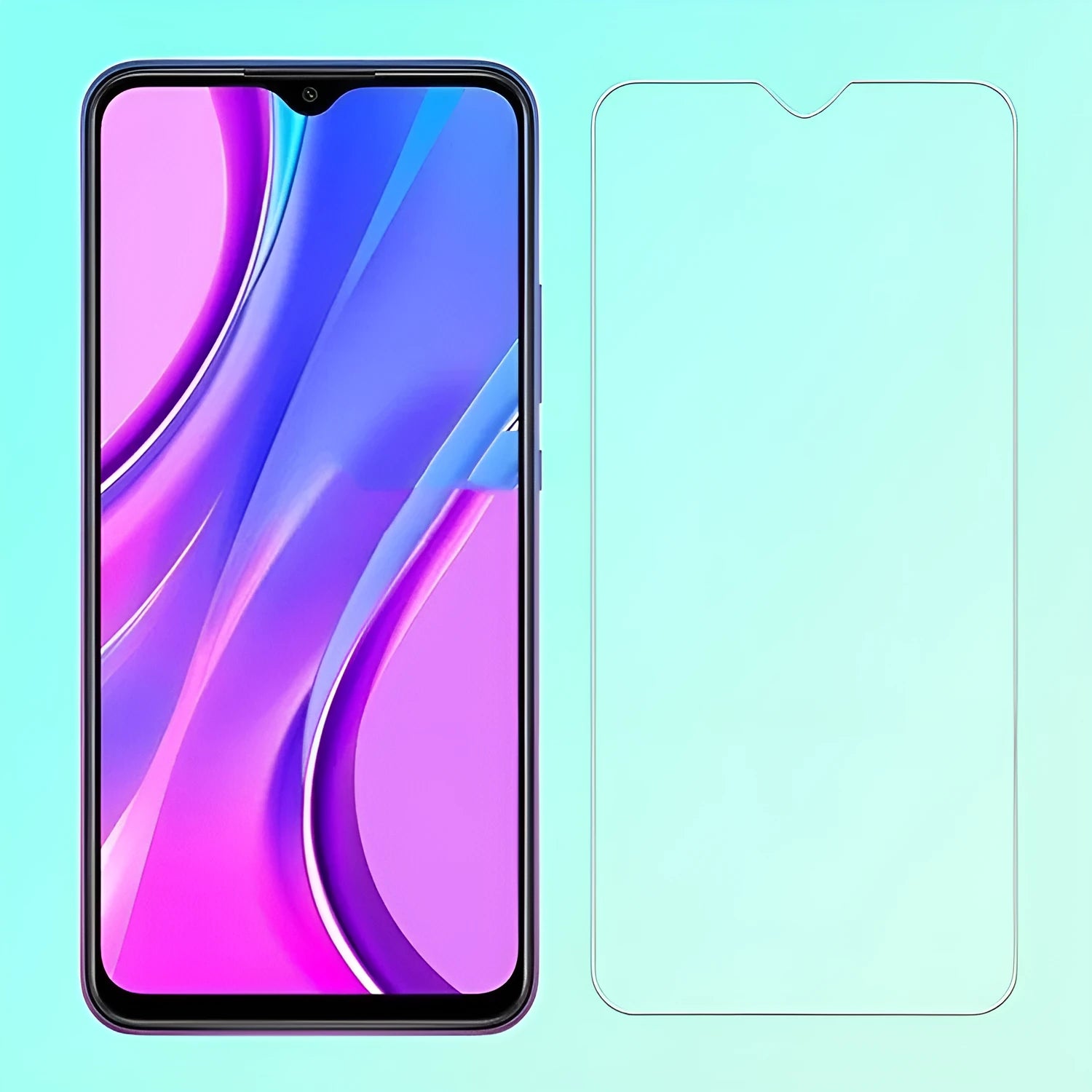 Redmi 10C tempered glass screen protector 0.3mm arc edge for Redmi 9A models bare clip