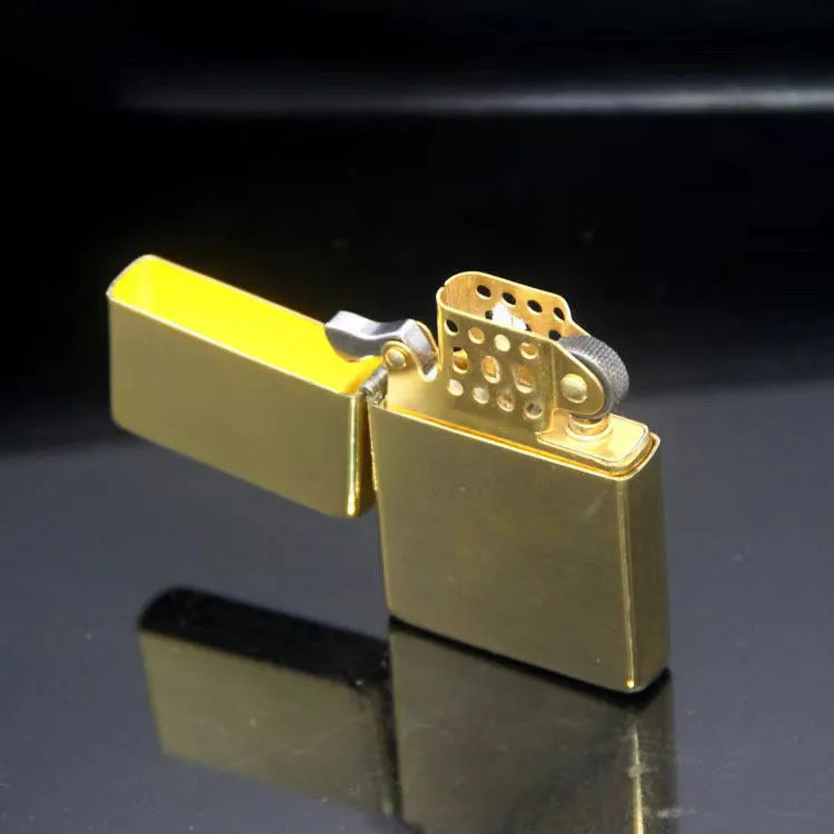 Bright chrome plate sand wheel windproof lighter with metal body and kerosene fuel system