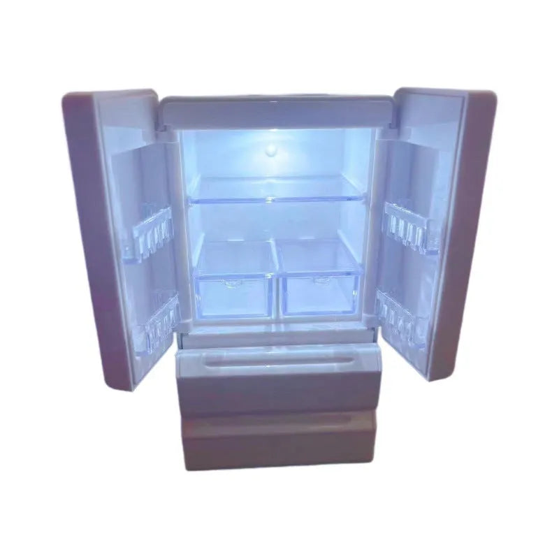White plastic miniature candy toy model with internal LED light on, dimensions 11.4cm tall