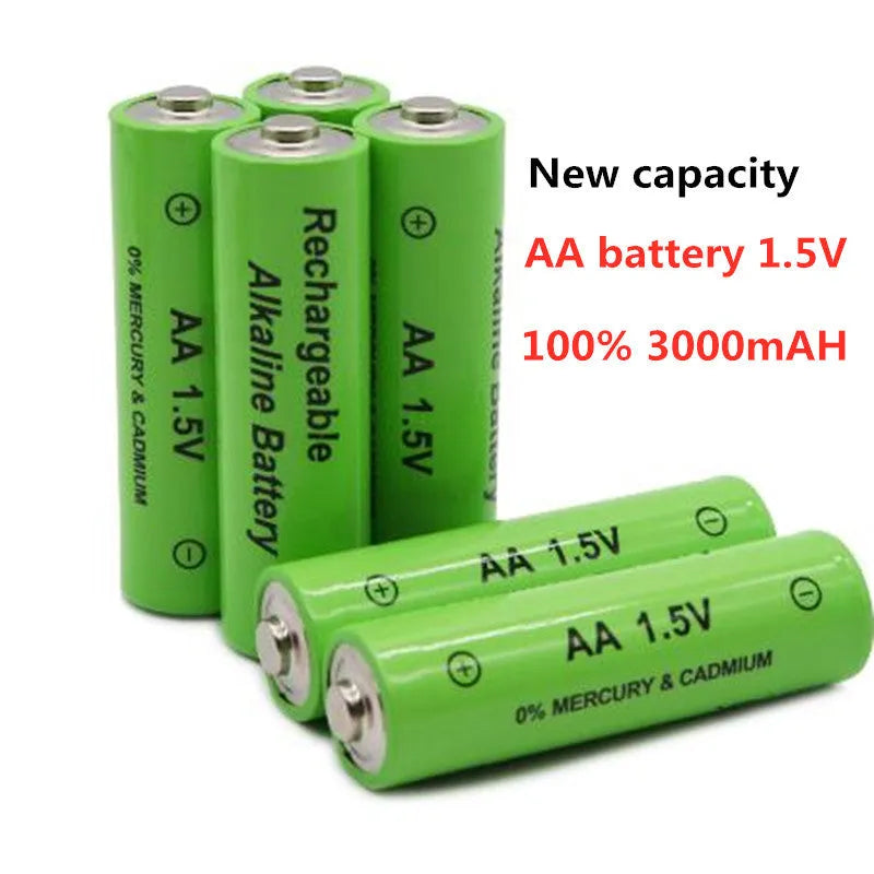 A single 1.5V 3000mAh industrial grade alkaline rechargeable AA battery.
