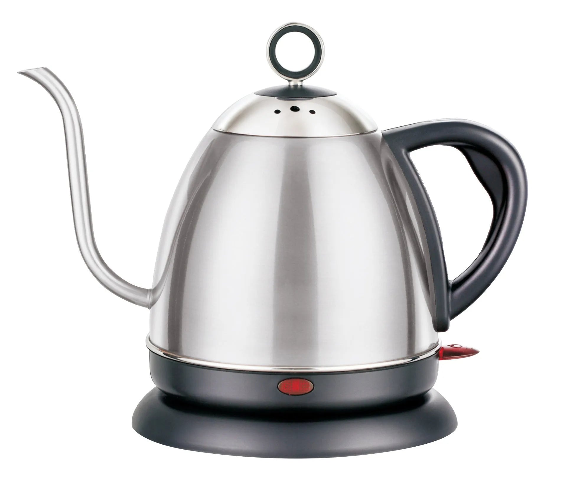 White, yellow, and gold stainless steel electric kettle with touch controls and 1-litre capacity.