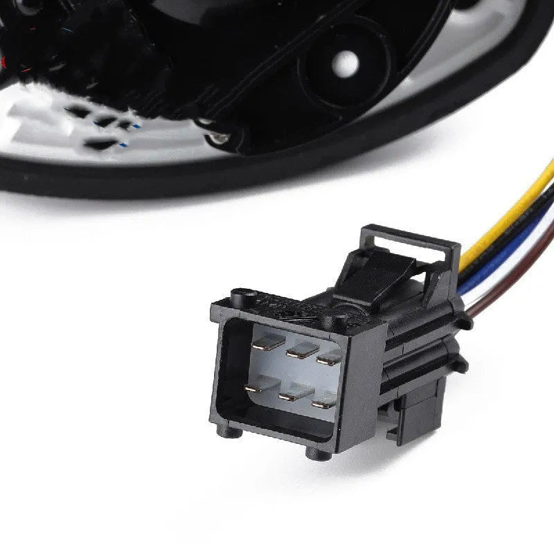Black ABS plastic forklift hydraulic control lever joystick on steering wheel column