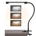 Black and white USB-powered LED desk lamp with 26cm length for study desks.
