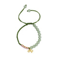 Hand woven red rope bracelet with flower decorations in national style women's design