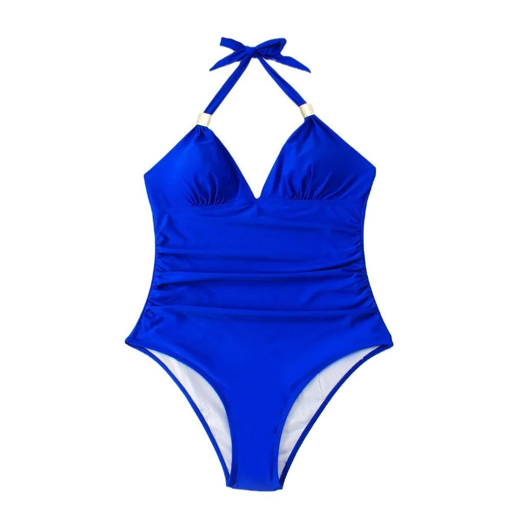 Women's quick-drying swimsuit in polyester and spandex fabric available in multiple colours and patterns