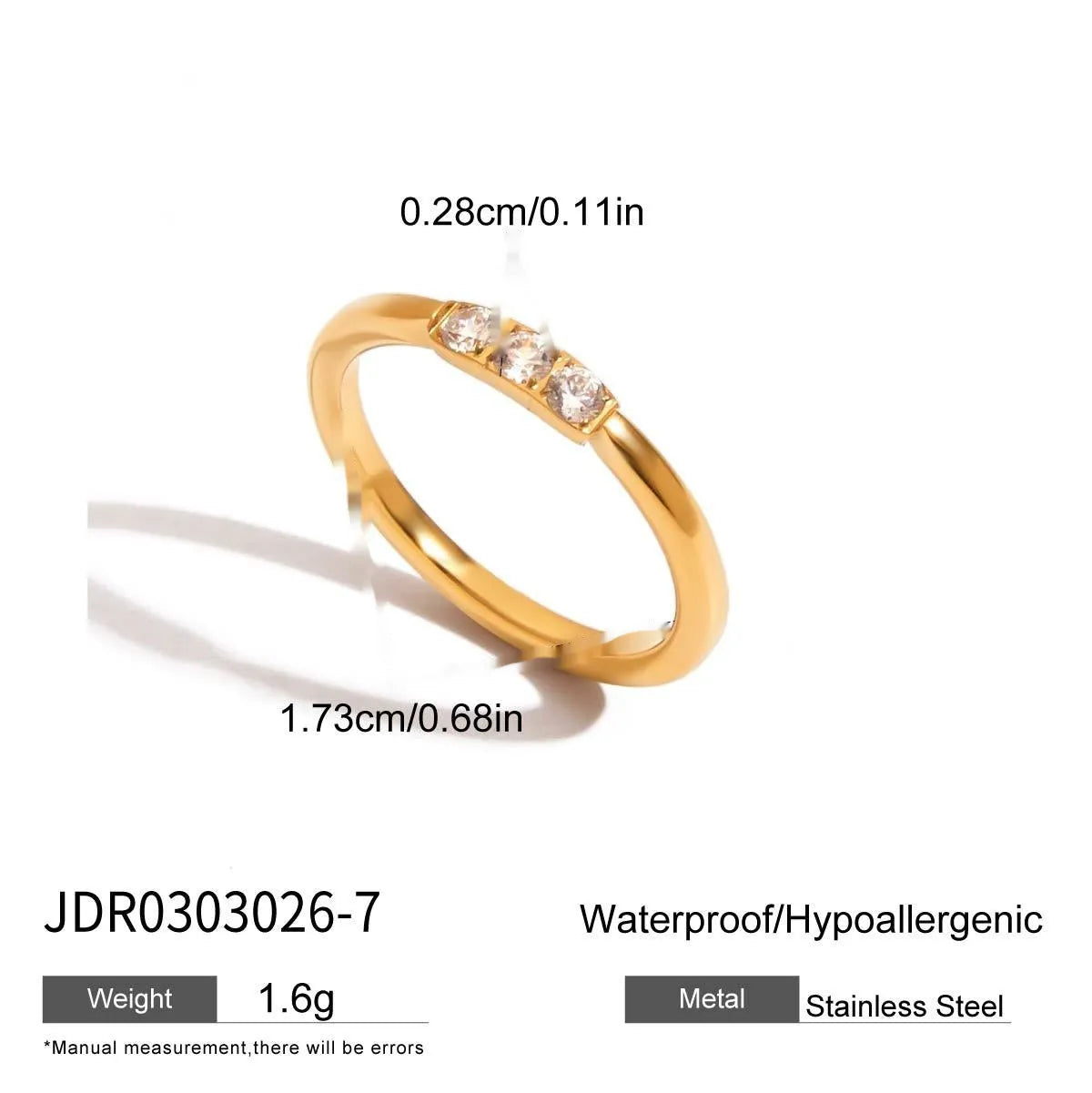 Men's titanium steel geometric zircon ring in silver tone, showing angular design.