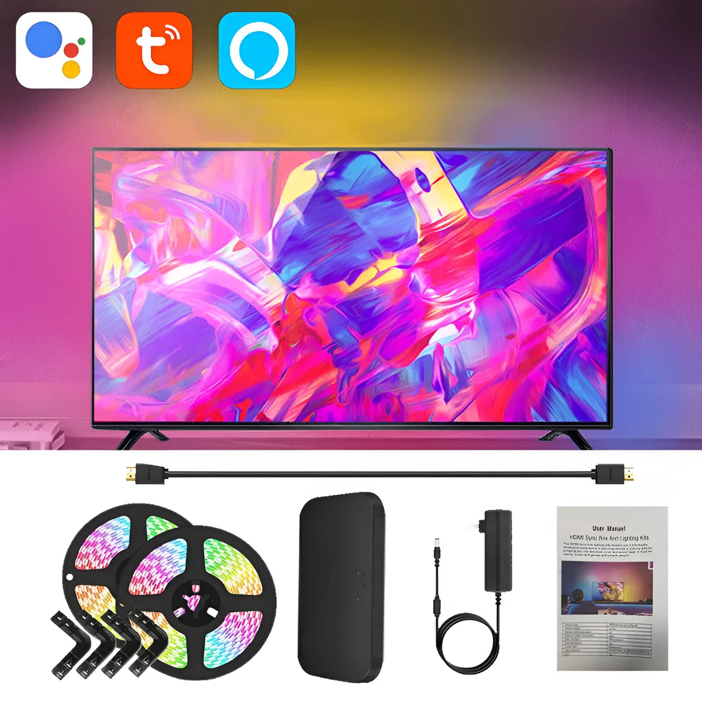 TV sync ambience LED strip with 30 beads and app control, suitable for 32-43 inch TV background