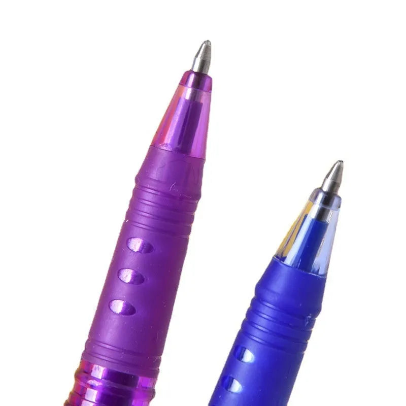 Heat-erasable gel pens with stainless steel nibs in 0.5mm and 0.7mm sizes