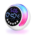 Multifunctional children's alarm clock in milky white ABS with RGB night light and wake-up light