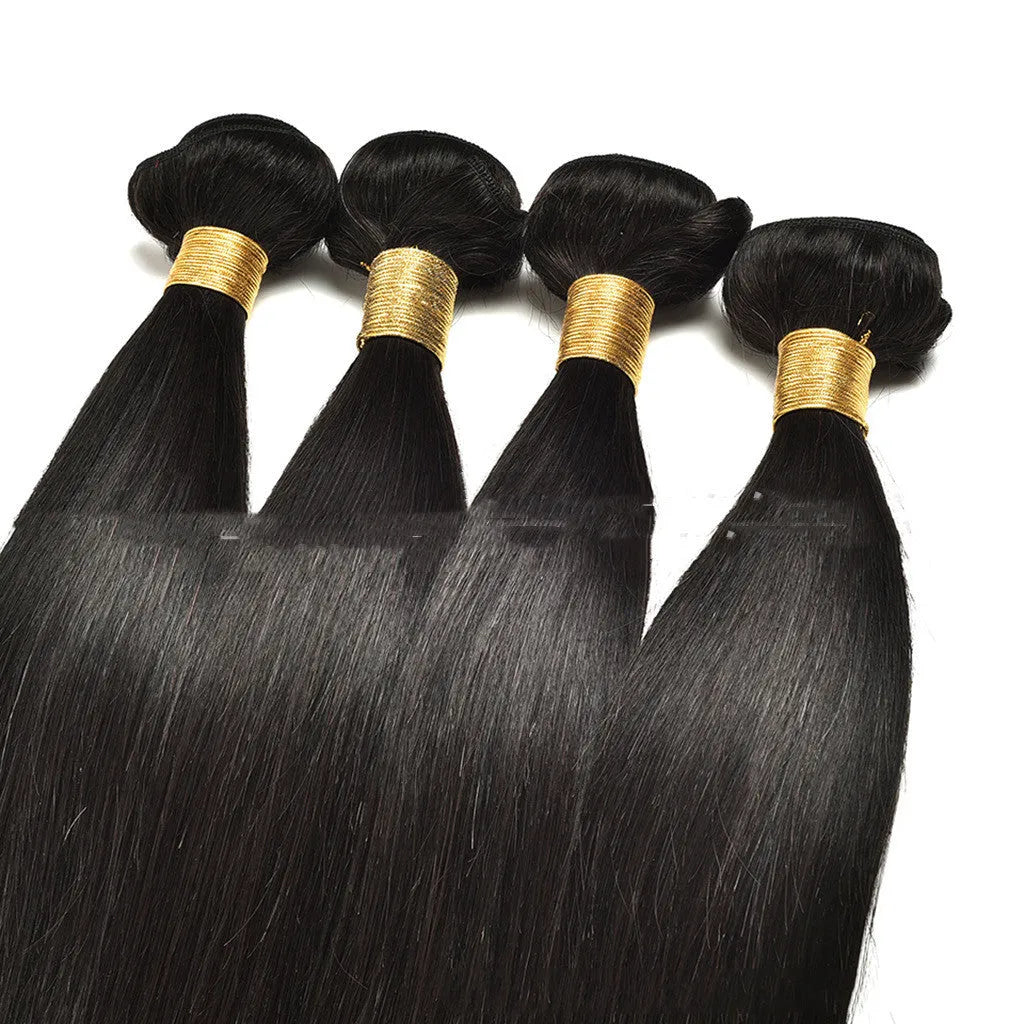 Straight real human hair wig in natural style, available in lengths from 8 to 30 inches for ladies