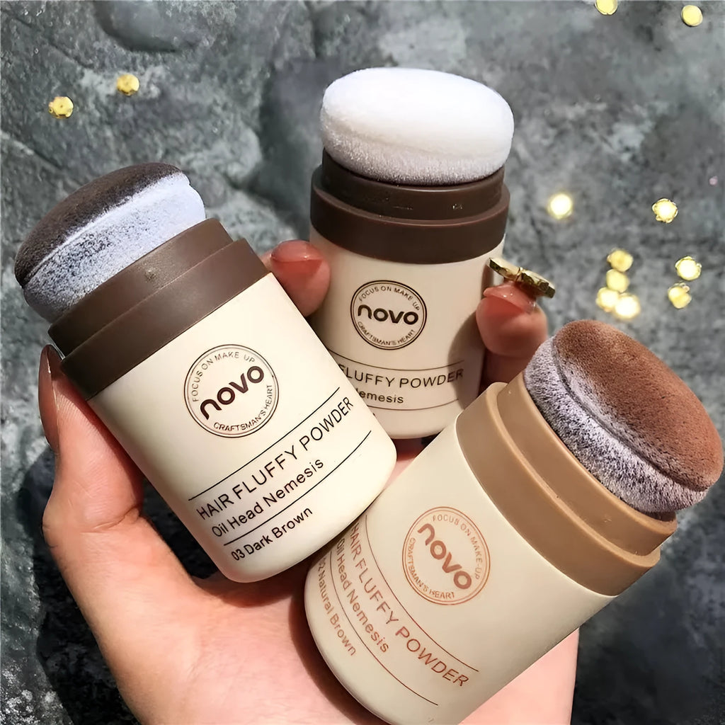 Mattifying hairline powder for oil control in transparent, brown, and dark brown shades