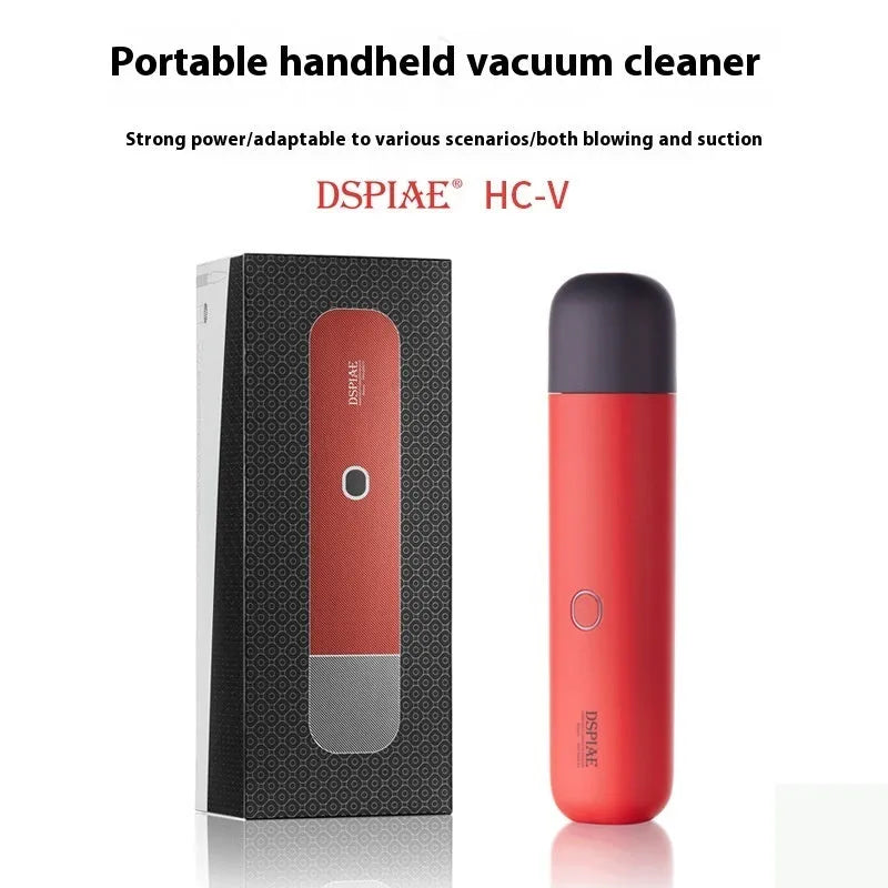 Portable desktop vacuum cleaner with metal and plastic body for dust and debris in cars and keyboards