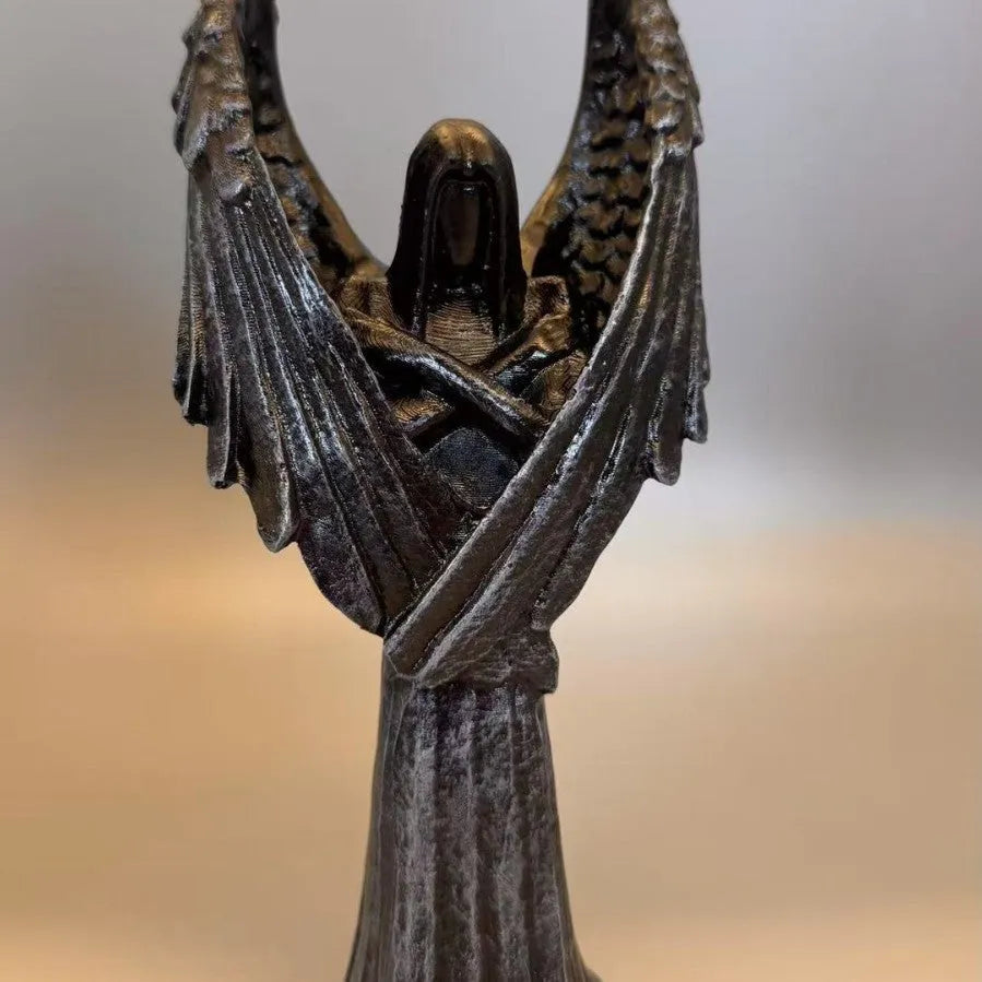 Dark Angel resin craft statue ornament measuring 6.5 by 5 by 17 centimetres.