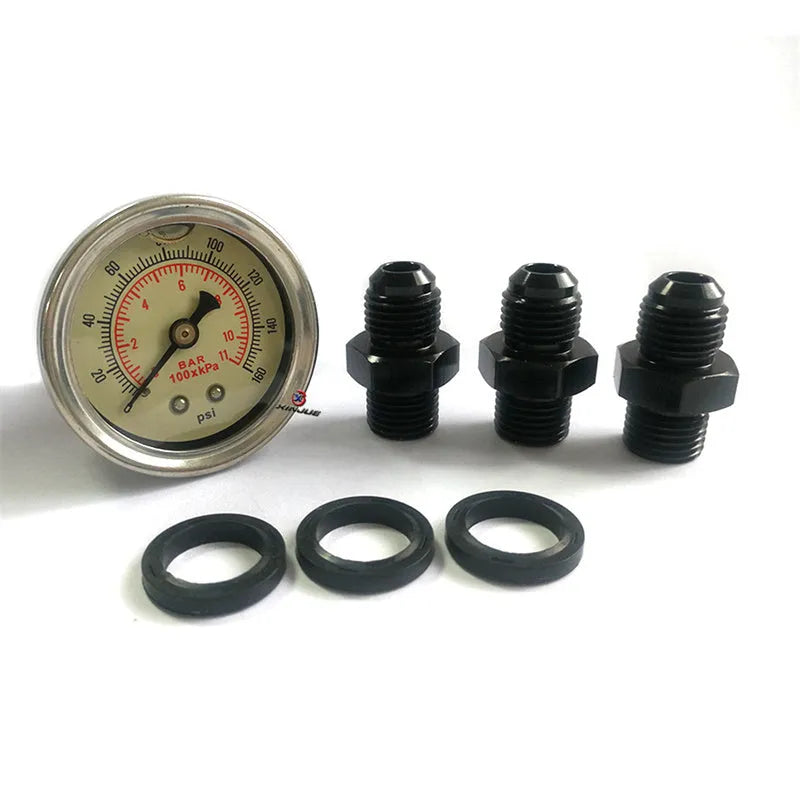 Black CNC aluminium fuel pressure regulator with adjustable 30-70psi range for car accessories