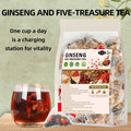 Ginseng Wubao Tea transparent bag showing 5g x 20 packs of herbal granules