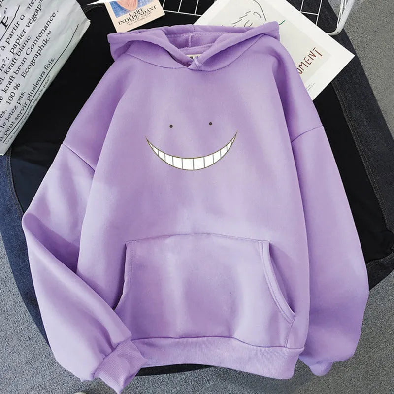 Assassination Classroom Korosensei long sleeve hoodie in khaki, black, grey, light purple, red, white, yellow, sizes S to 3XL