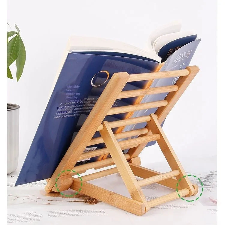 Bamboo foldable desktop phone stand with adjustable angle for tablet and phone