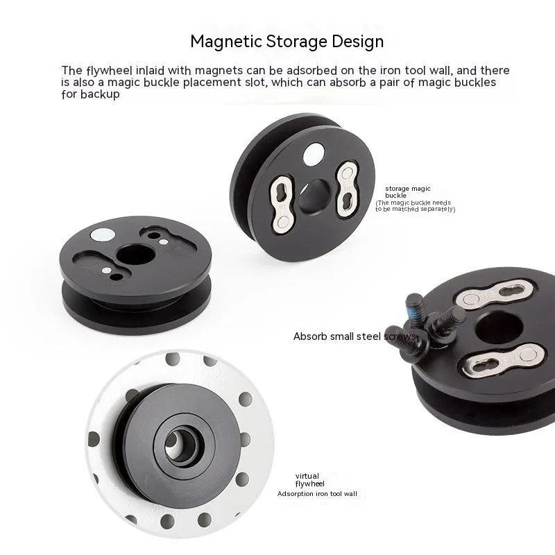 Aluminium bicycle chain holder tool shown in three versions: barrel shaft, basic, and quick release.