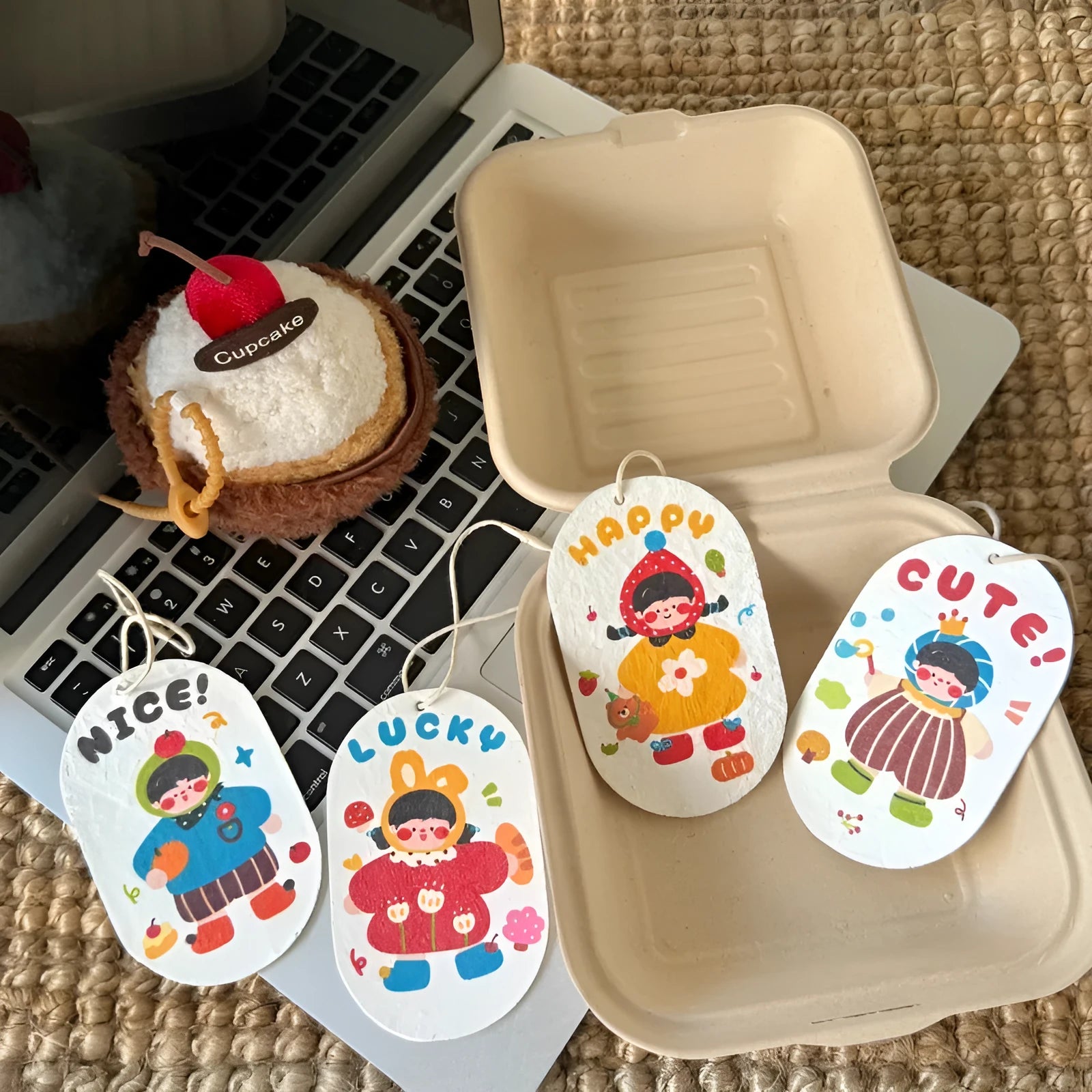 Wood pulp cellulose cartoon compression sponge disc with Little Red Riding Hood design for kitchen dishwashing