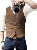 Fashion casual herringbone men's vest in slim fit, five colour options, viscose material