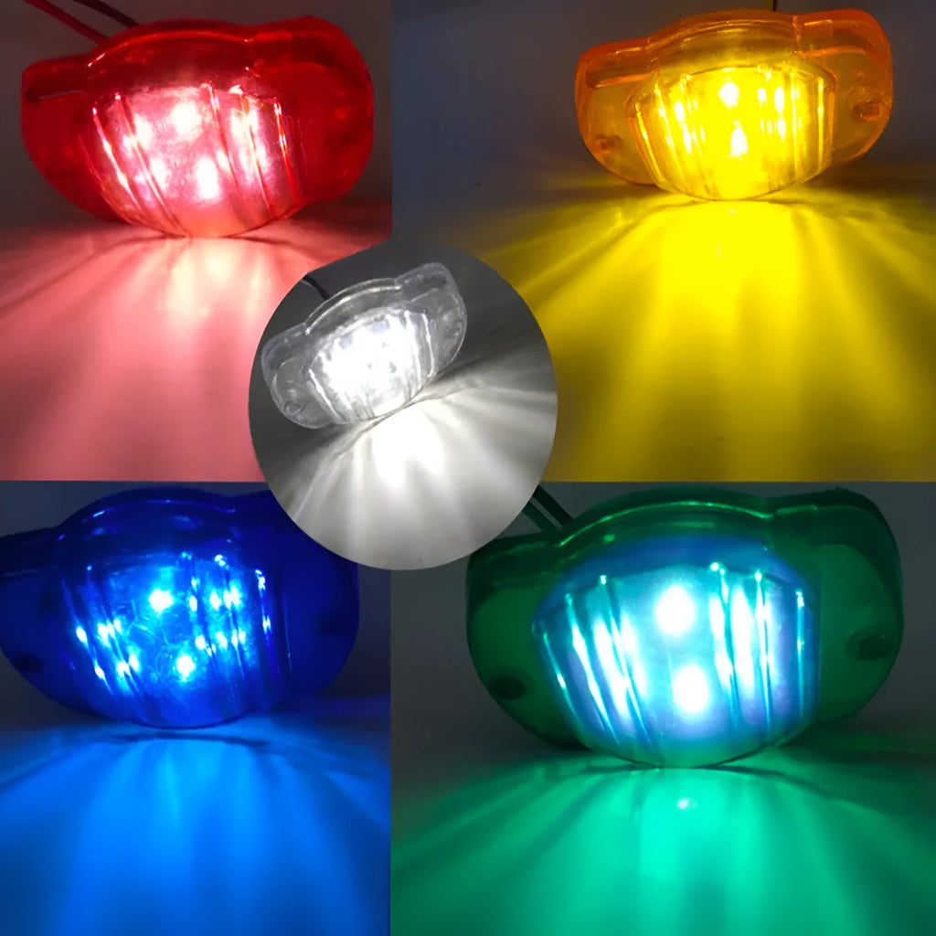 Round LED side light in red for truck trailer boat 12V 24V signal marker